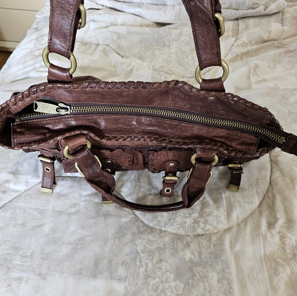 Cynthia Rowley Brown Buckle Hobo Shoulder Bag - Picture 6 of 12